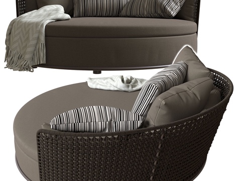 Neo-Chinese Style Casual Sofa Round Sofa