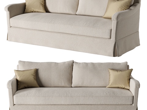 Modern fabric double sofa