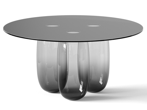 Modern glass coffee table round tea table