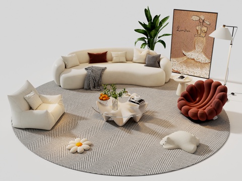 Cream Style Sectional Sofa curved sofa