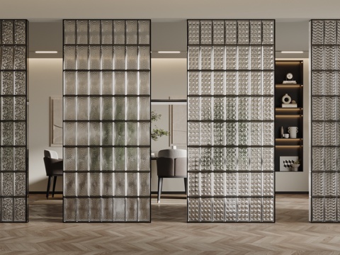 Glass brick partition porch partition