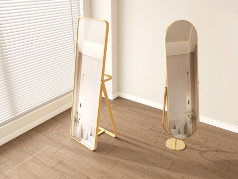 Cream style mirror Full-length mirror Floor mirror