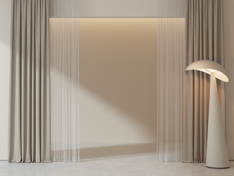 Cream Style curtain gauze curtain floor lamp