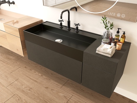 Modern Suspension Bathroom Cabinet Counter Basin Cabinet Wash Pool Wash Basin