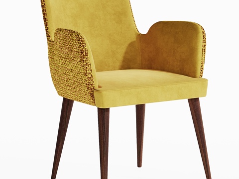 Modern Yellow Lounge Chair Dining Chair Dopamine