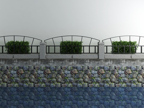 modern river bank railing