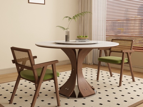 Mid-century Style dining table and chair round dining table