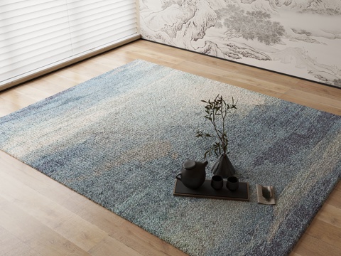 New Chinese Carpet Blue Gradient Carpet