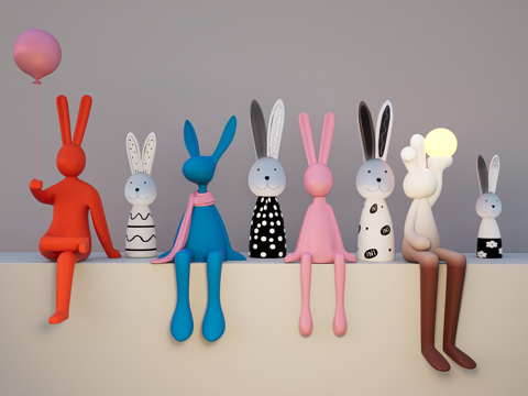 Rabbit Art Toy Sculpture Doll Cartoon Ornaments