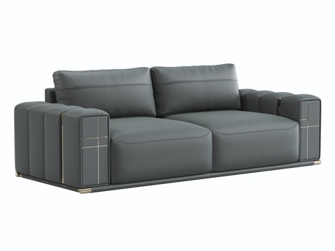 Affordable Luxury Style Double Sofa Leather Sofa