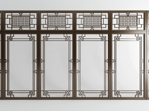 New Chinese-style lattice window flower wood window