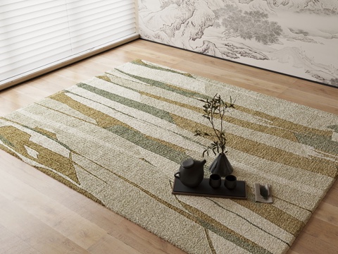 Neo-Chinese Style Carpet Striped Carpet