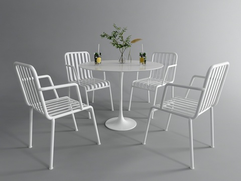 Modern Outdoor Table and Chair Round Table Iron Chair