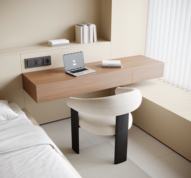 modern wall hanging desk and chair