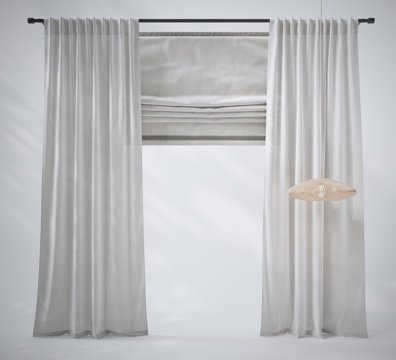 Modern roller blind white curtain gauze curtain