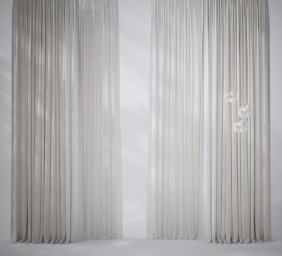 Cream Style plain curtain gauze curtain