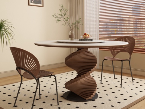 Round Dining Table and Chair