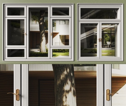 modern window white window frame casement window