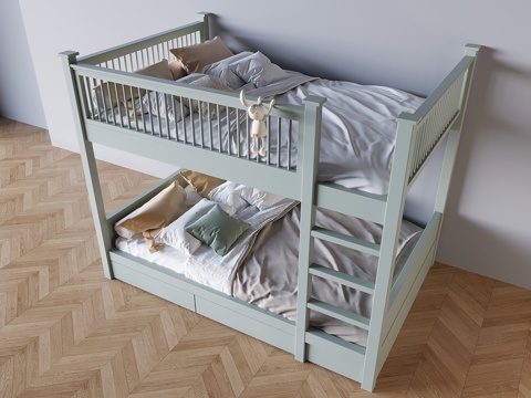 Cream Style up and down bed children high and low bunk bed