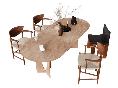 Nordic Dining Table and Chair Oval Dining Table