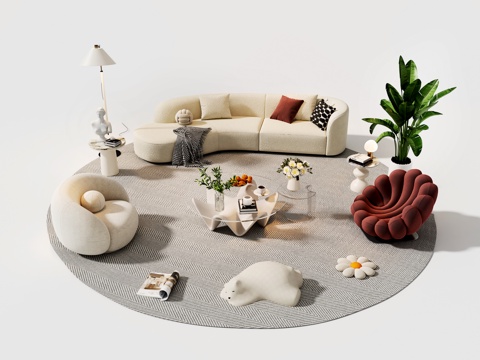 Cream Style sofa coffee table Sectional Sofa