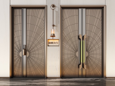 Modern double door copper door entry door villa door