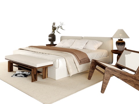 Wabi-sabi Style Double Bed