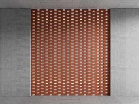 Red brick partition hollow brick wall