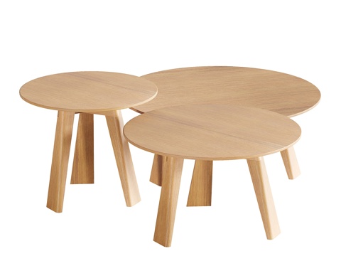 Nordic round tea table wooden tea table