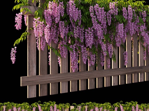 Modern plant wall wisteria flower railing guardrail