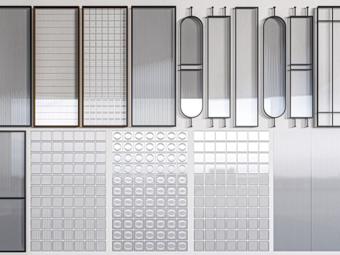 Glass brick partition glass screen