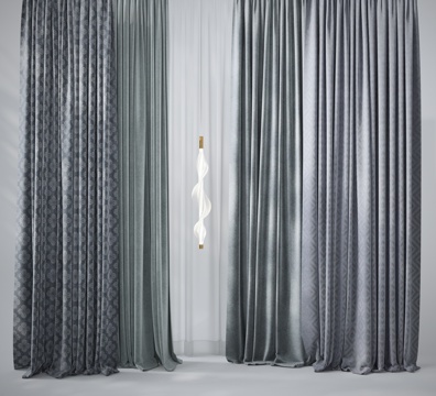 Dark print curtain gauze curtain