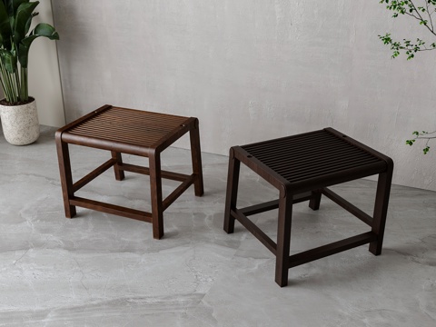 Neo-Chinese Style Stool Wooden Stool