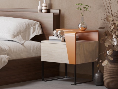 Modern Wooden Bedside Cabinet