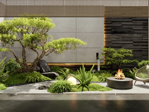 Modern Sinking Garden Landscape Patio Courtyard