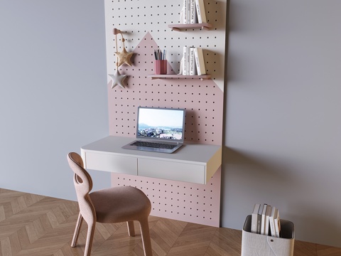 Cream Style Cave Board Desk Hanging Desk Chair