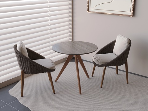 Modern Solid Wood Coffee Table and Chair Tea Table and Chair