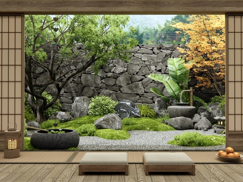 Japanese-style dry landscape landscape micro-terrain