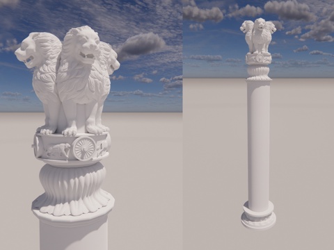 New Chinese Pillar Lion Sculpture