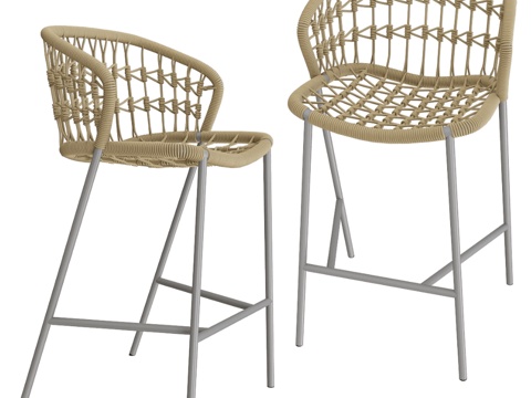 Castil Modern Bar Stool Rattan Bar Chair