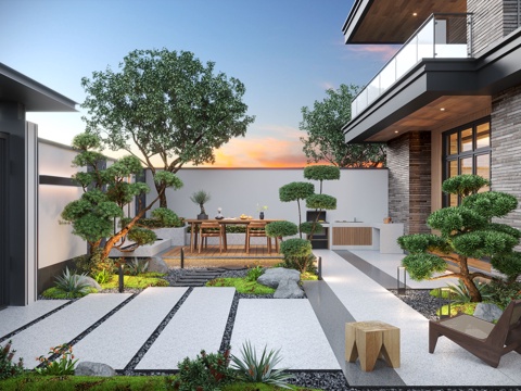 Modern Garden Landscape Courtyard Waterscape Home Courtyard