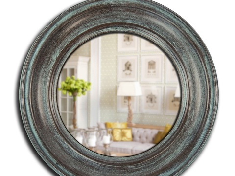 Mid-century Style Round Mirror Hanging Mirror