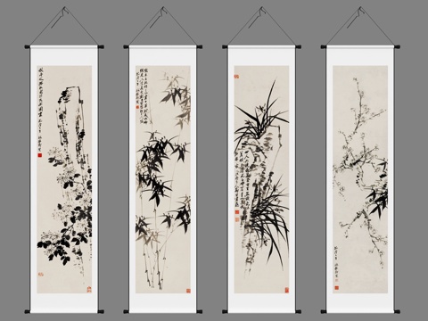 New Chinese Scroll Calligraphy Painting Calligraphy Painting Brush Chinese Ink Painting