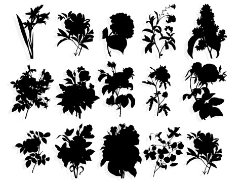 National Tide Flower Art Element Flower Silhouette