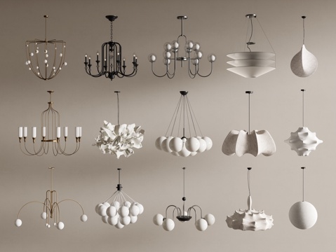 French multi-head chandelier