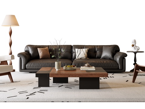 Mid-ancient style sofa coffee table Sectional Sofa