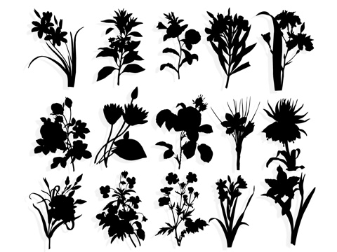 National Tide Flower Art Element Flower Silhouette