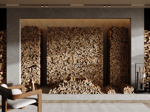 modern fireplace firewood