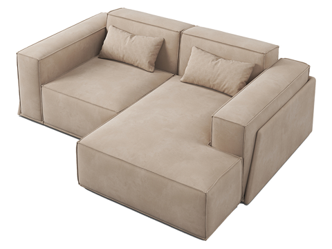 Modern minimalist double sofa corner sofa