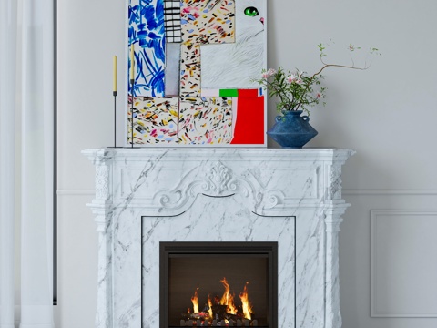 European marble fireplace stove